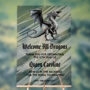 Aufruf an alle Drachen Geburtstag Akronylic-Zeiche Acrylschild