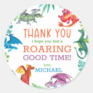 Aufruf an alle Drachen zur Geburtstagspartei Runder Aufkleber