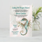 Aufruf an alle Drachenreiter zum Geburtstag Einladung (Stehend Vorderseite)
