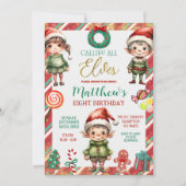 Aufruf an alle Elfen Weihnachts-Cookie-Kindergebur Einladung (Vorderseite)