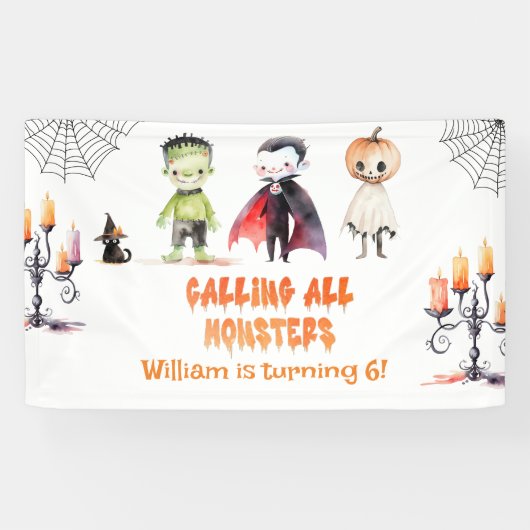 Aufruf an alle Monster Halloween-Kostüm-Party Banner (Horizontal)