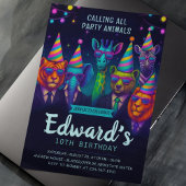 Aufruf an alle Party - Extravagante Tiere zum Gebu Einladung