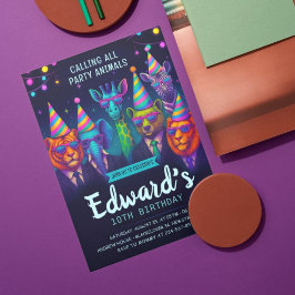 Aufruf an alle Party - Extravagante Tiere zum Gebu Einladung