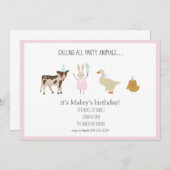 Aufruf an alle Party Mädchen Geburtstag Einladung (Vorne/Hinten)