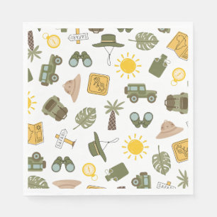 Aufruf an alle Partytiere Jungen-Safari-Geburtstag Serviette