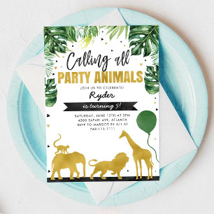 Aufruf an alle Partytiere Safari Geburtstag Einladung