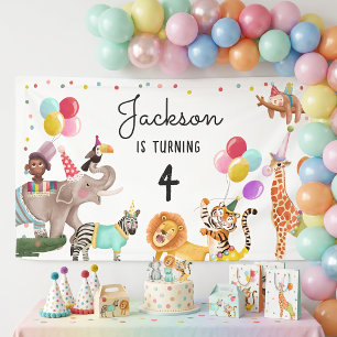 Aufruf an alle Partytiere Safari-Joint-Geburtstag Banner