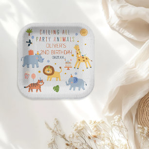 Aufruf an alle Partytiere Safari Zoo Geburtstag Pappteller