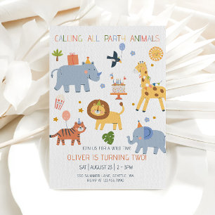 Aufruf an alle Partytiere Safari Zoo GeburtstagCal Einladung