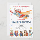 Aufruf an alle Superhelden zum Geburtstag Einladung (Vorderseite)