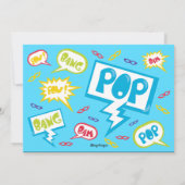 Aufruf an alle Superhelden zur Geburtstagspartei Einladung (Rückseite)