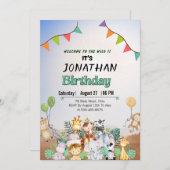 Aufruf an alle Tiere l Niedlich Safari l 1. Geburt Einladung (Vorne/Hinten)