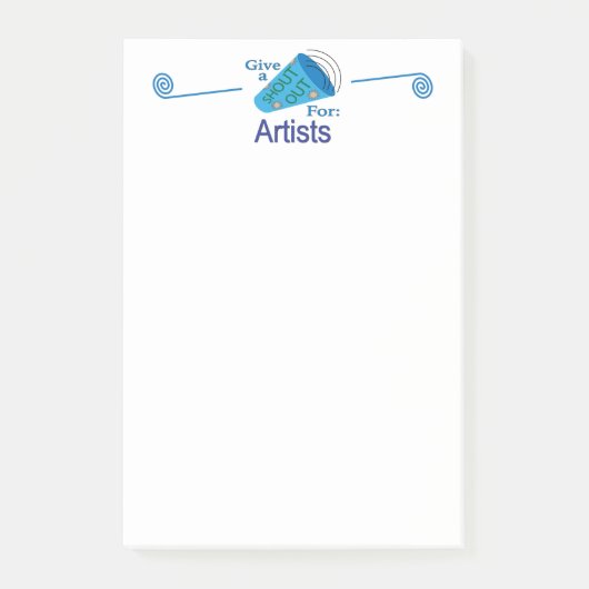 Aufruf an Künstler Post-it Klebezettel (Vorderseite)