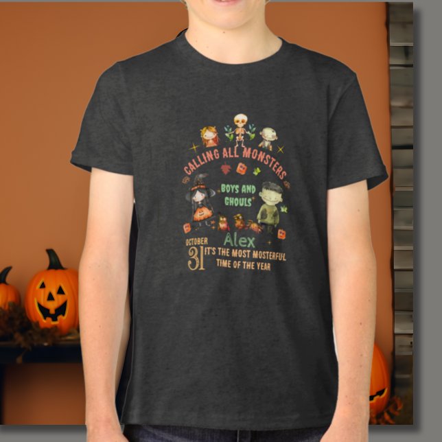 Aufruf des Halloween-T - Shirt aller Monster (Calling All Monsters Halloween T-Shirt Tri-Blend Shirt)