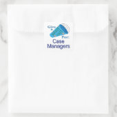 Aufruf für Case Manager Quadratischer Aufkleber (Tasche)