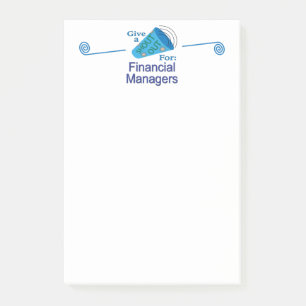 Aufruf für Finanzmanager Post-it Klebezettel