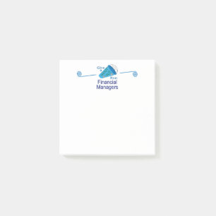 Aufruf für Finanzmanager Post-it Klebezettel