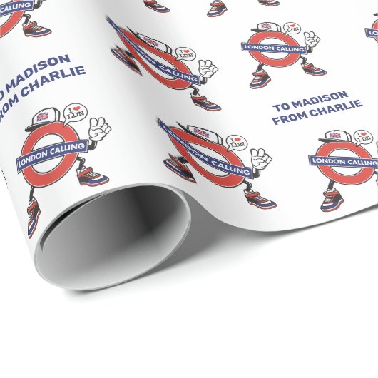 Aufruf von benutzerdefinierten Texten in London Geschenkpapier (Rolleneckpunkt)