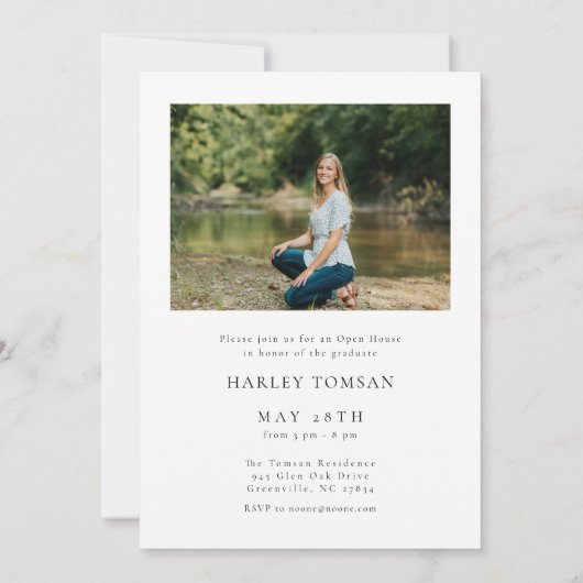 Aufruf zum Abschluss für vertikales Foto Einladung (Rückseite)