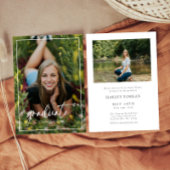 Aufruf zum Abschluss für vertikales Foto Einladung