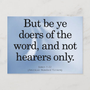 Aufruf zum Handeln James 1-22 Postkarte