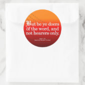 Aufruf zum Handeln James 1-22 Runder Aufkleber (Tasche)