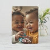 Aufruf zum Hinzufügen von Foto und Text Einladung (Stehend Vorderseite)