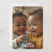 Aufruf zum Hinzufügen von Foto und Text Einladung (Vorderseite)