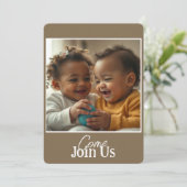 Aufruf zum Hinzufügen von Foto und Text Einladung (Stehend Vorderseite)