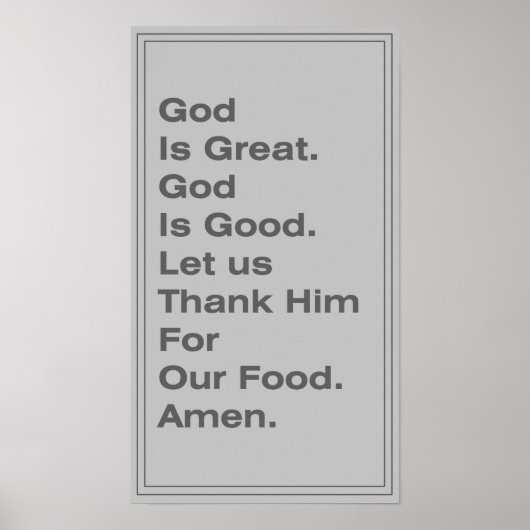 Aufruf zum Segnen von Nahrungsmitteln Poster (Vorne)