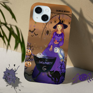 Aufrufen aller Hexen Halloween Geburtstag iPhone 15 Hülle