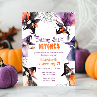 Aufrufen aller Hexen Halloween-Kostüm-Party Einladung