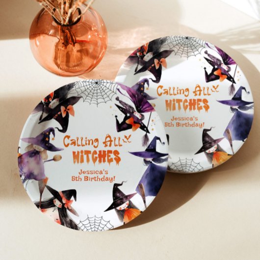 Aufrufen aller Hexen Halloween-Kostüm-Party Pappteller