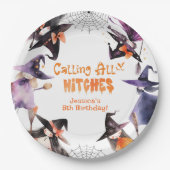 Aufrufen aller Hexen Halloween-Kostüm-Party Pappteller (Vorderseite)