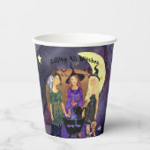 Aufrufen aller Hexen Halloween Lila Pappbecher (Vorderseite)