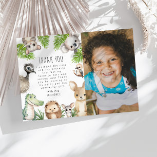 Aufrufen aller Party   Aussie Birthday Party Dankeskarte