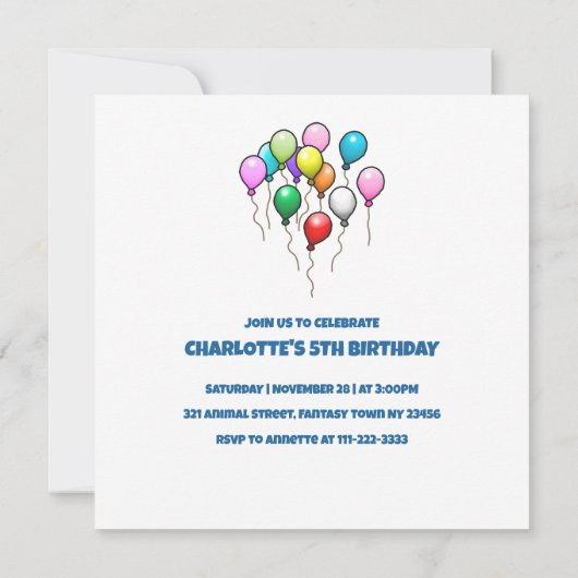 Aufrufen aller Party Einladung (Rückseite)