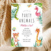 Aufrufen aller Party im Niedlichen Wasserfarben-Zo Einladung