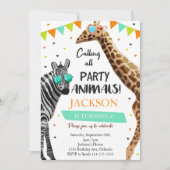 Aufrufen aller Party Tiere Safari Dschungel einlad Einladung (Vorderseite)