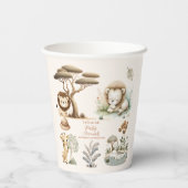 Aufrufen aller Party Tiere Safari Zoo Geburtstag Pappbecher (Rückseite)