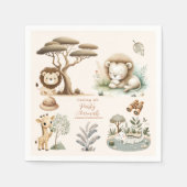 Aufrufen aller Party Tiere Safari Zoo Geburtstag Serviette (Vorderseite)