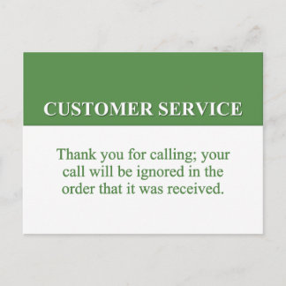 Aufrufen der Customer Service Line (2) Postkarte