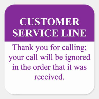 Aufrufen der Customer Service Line (3) Quadratischer Aufkleber