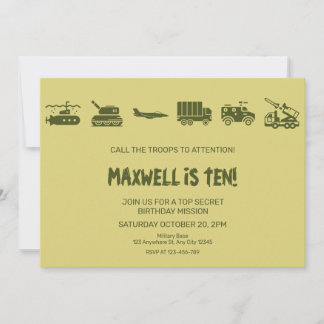 Aufrufen von Truppen zur Aufmerksamkeit Geburtstag Einladung