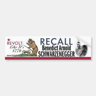 Aufruhr-Autoaufkleber Rückruf-Benedict Arnold-1776 Autoaufkleber