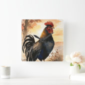 Aufruhr bei Sonnenaufgang Quadratische Wanduhr (Zuhause)