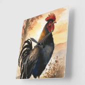 Aufruhr bei Sonnenaufgang Quadratische Wanduhr (Winkel)