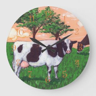 Aufsässige Kuh Große Wanduhr