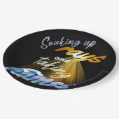 Aufsaugen von Meldungen und Namensaufruf in Sommer Pappteller (Schrägansicht)