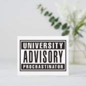 Aufschiebehilfe an der Universität Postkarte (Stehend Vorderseite)